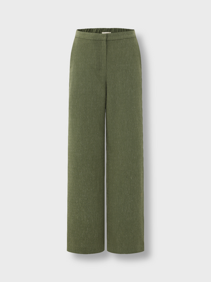 Moss Green Straight Leg Trousers