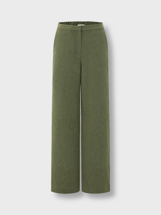 Moss Green Straight Leg Trousers