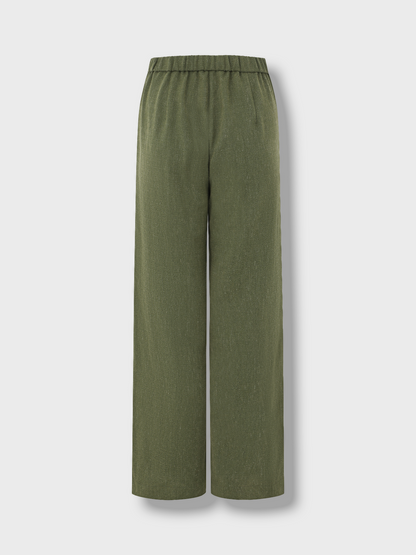 Moss Green Straight Leg Trousers